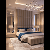 Trueliving  Panel Light masterbed Laminated Finish & PU Finish 6Ft *6Ft *1Ft